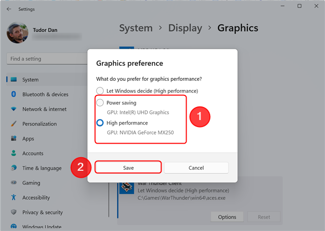 How to change what graphics card a game uses