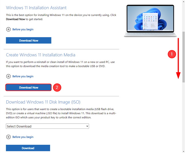 Download Media Creation Tool from the Microsoft webpage