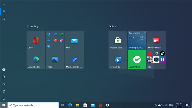 Windows 11's Start Menu can't go full-screen like in Windows 10