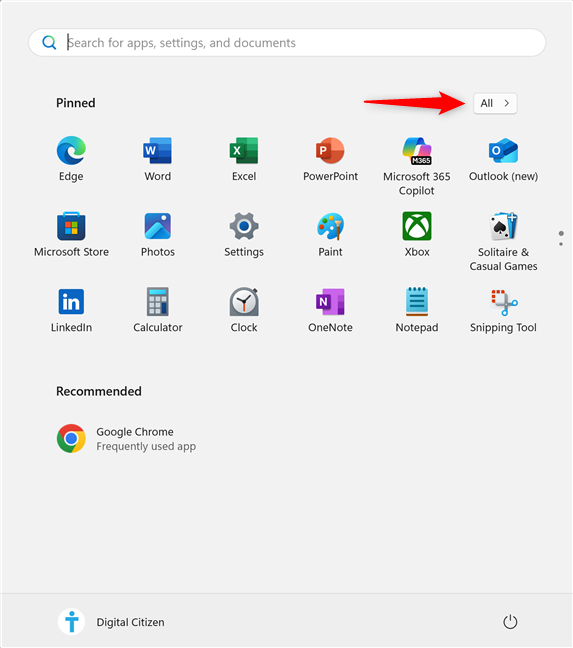 Tap to see All the installed apps
