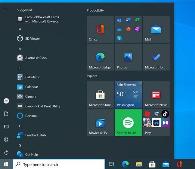 Live tiles in Windows 10's Start Menu