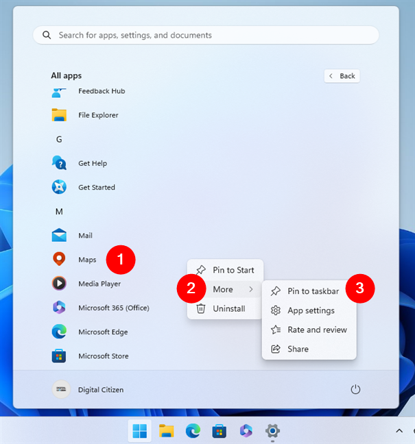 How to pin an app from the Start Menu to the taskbar