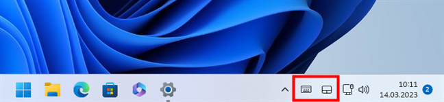 Featured system tray icons in Windows 11