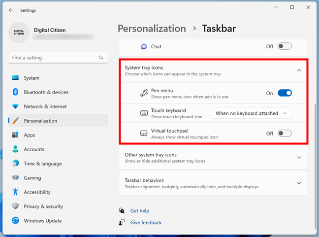 How to show or remove system tray icons
