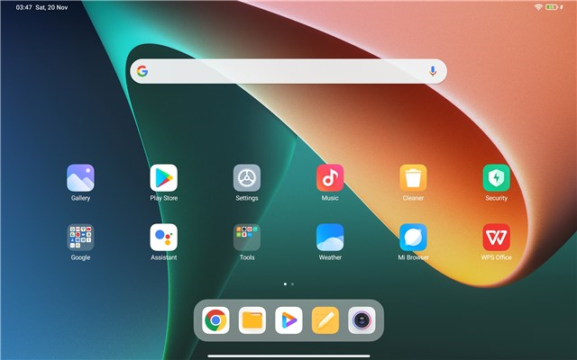 The home screen of the Xiaomi Pad 5