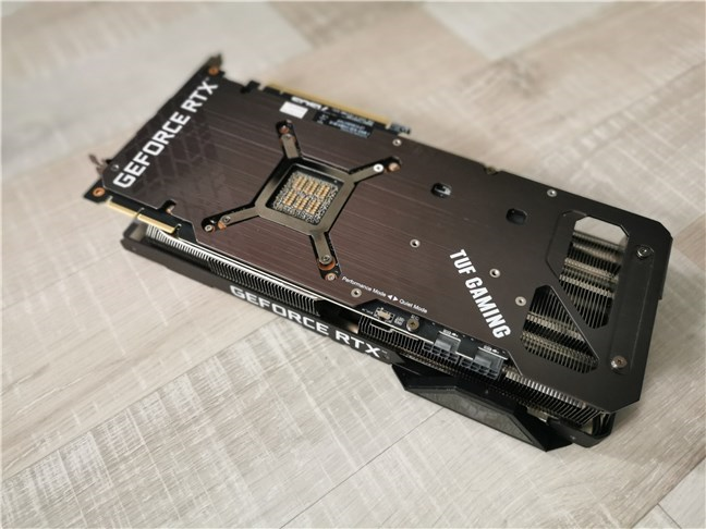The backplate on the ASUS TUF Gaming GeForce RTX 3090