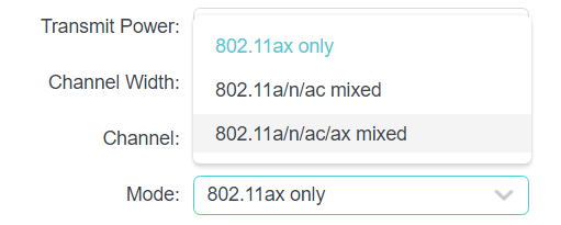 Enable 802.11ax or Wi-Fi 6