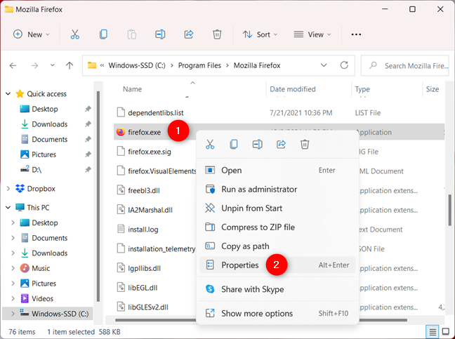 Right-click and access Properties