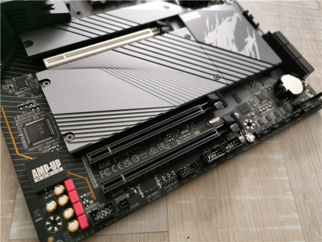 M.2 slots under a heat plate and additional PCIe slots