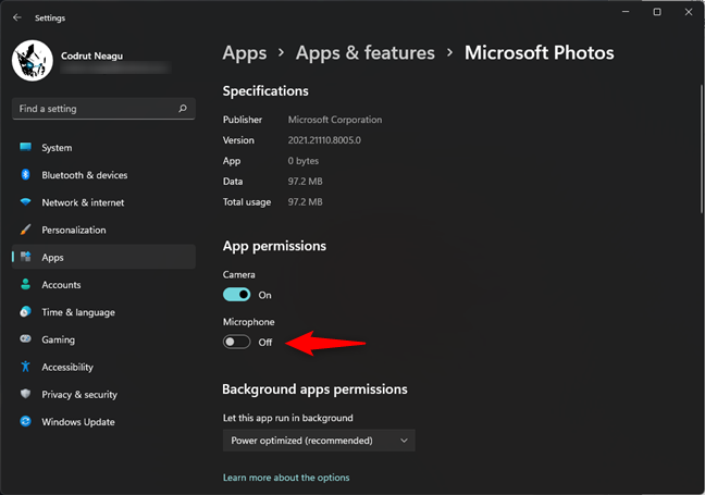 How to change app permissions in Windows 11