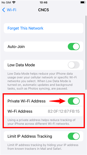 how to find the mac address on iphone