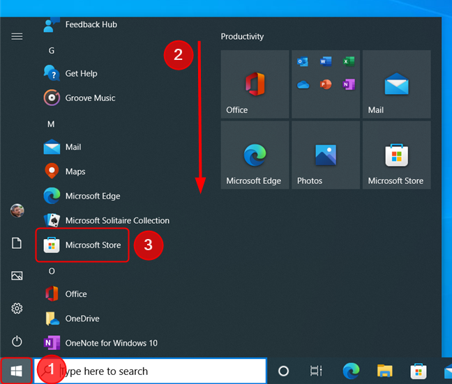 Access Microsoft Store from the Start Menu in Windows 10
