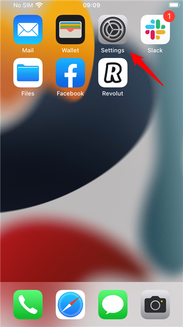 Open the Settings app on an iPhone