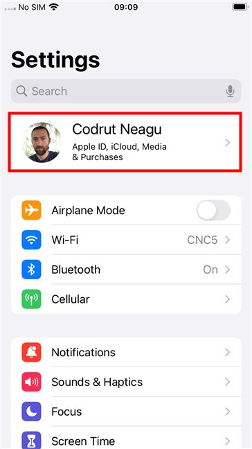 Access the Apple ID on your iPhone