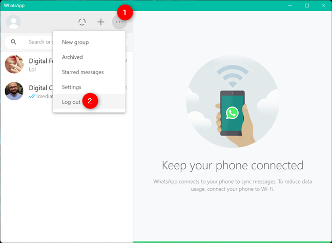 How to logout of WhatsApp Desktop