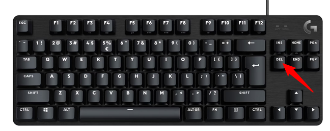 How to delete a shortcut using the keyboard