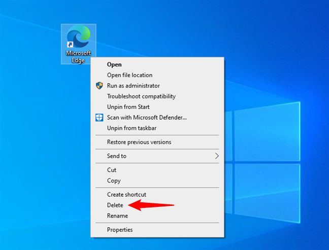 How to delete desktop shortcuts from the contextual menu in Windows 10