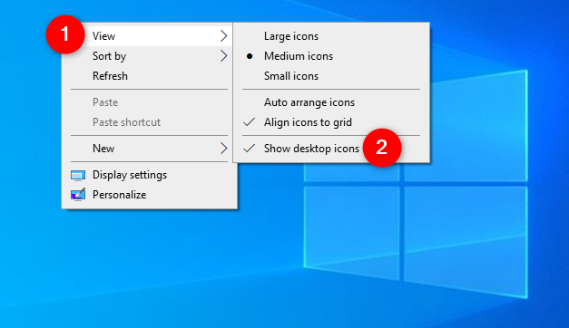How to hide desktop icons in Windows 10