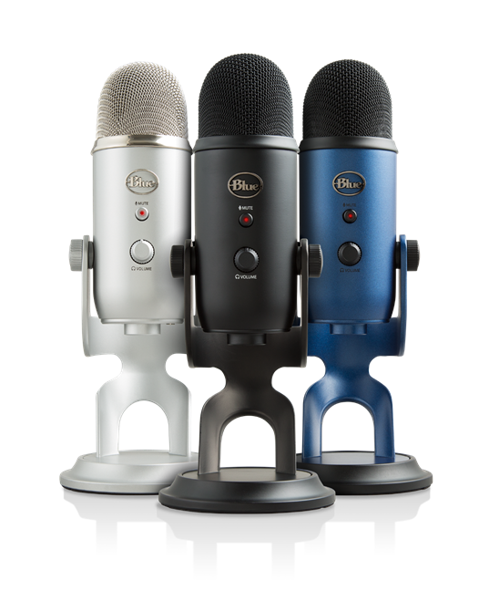 Three colors are available for the Blue Yeti