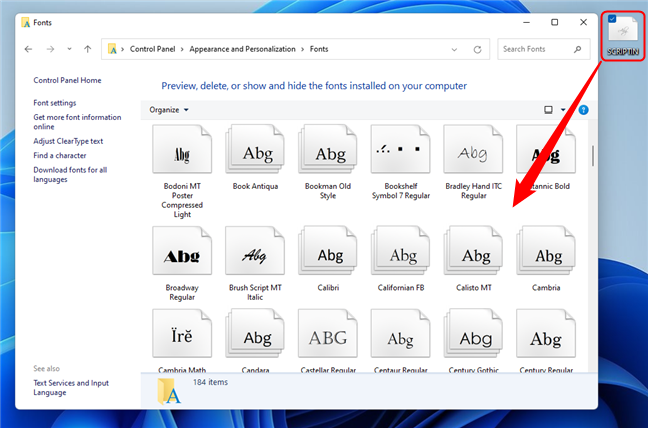 How to install a font in Windows 10 and Windows 11 with Control Panel