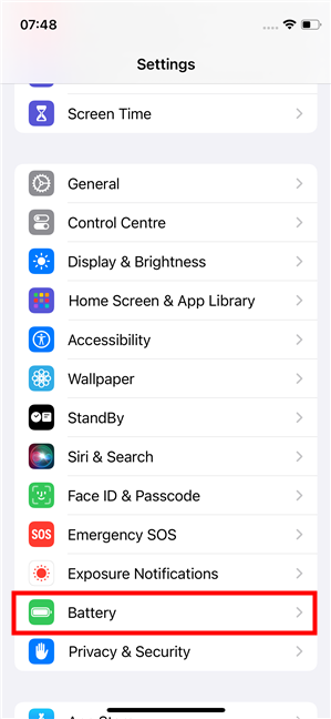In Settings, head to Battery