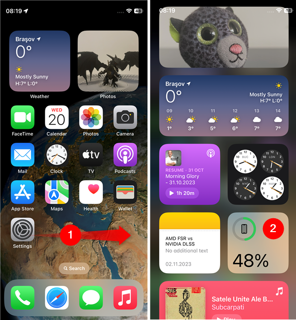 Check the battery percentage widget on your iPhone