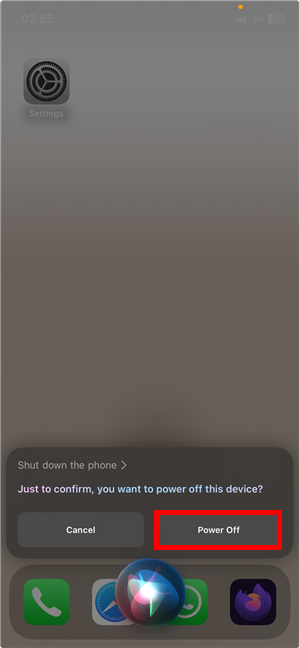 How to power off an iPhone using Siri