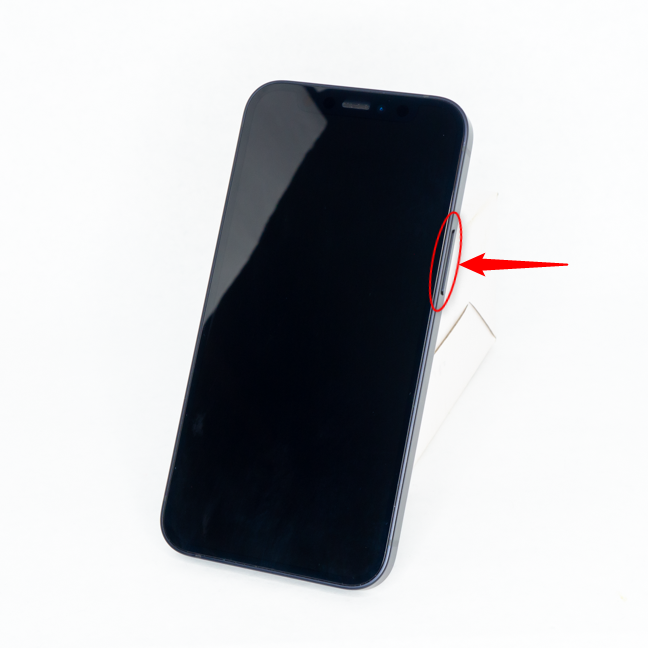 How to turn on an iPhone 12 Mini using the side button