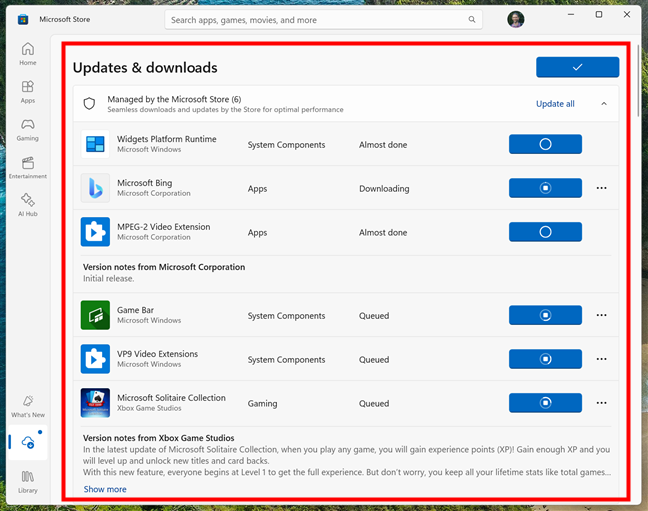 Apps are updated automatically