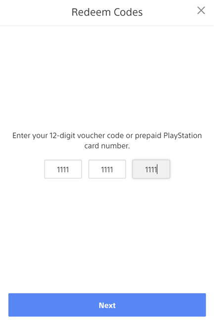Enter the voucher code you want to redeem
