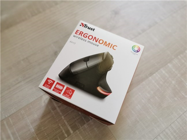The packaging used for the Trust Bayo mouse