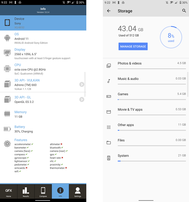 The technical specs of the Sony Xperia PRO-I