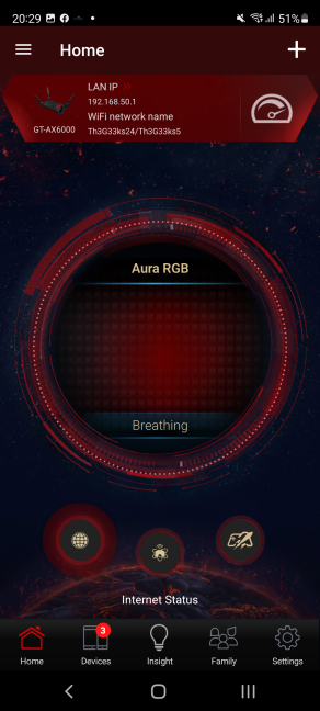 The ASUS Router app has a ROG skin for this router