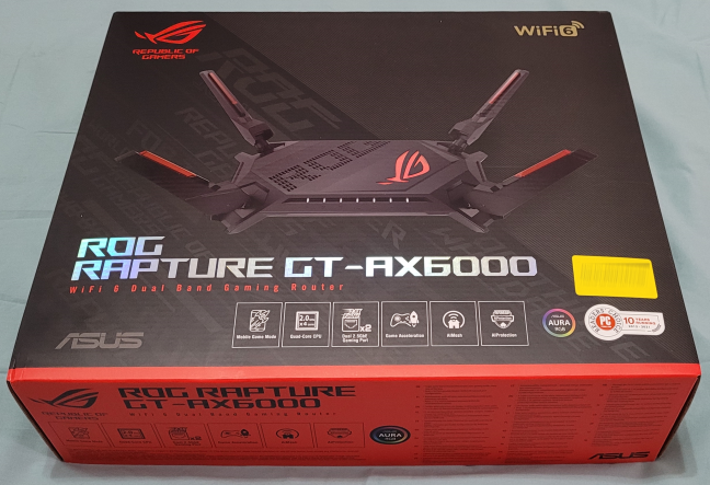 The packaging used for ASUS ROG Rapture GT-AX6000