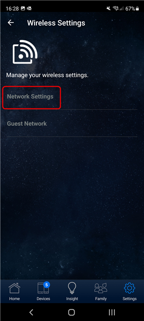 Tap on Network Settings