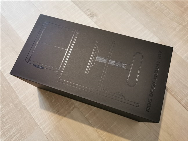 The box of the ASUS ROG Desk Mount Kit ACL01