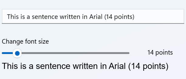 Font size is measured in points