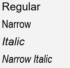Text written using Arial Narrow and Arial Italic