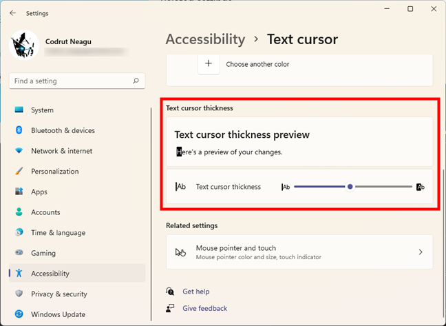 How to change the mouse pointer size, color, and thickness