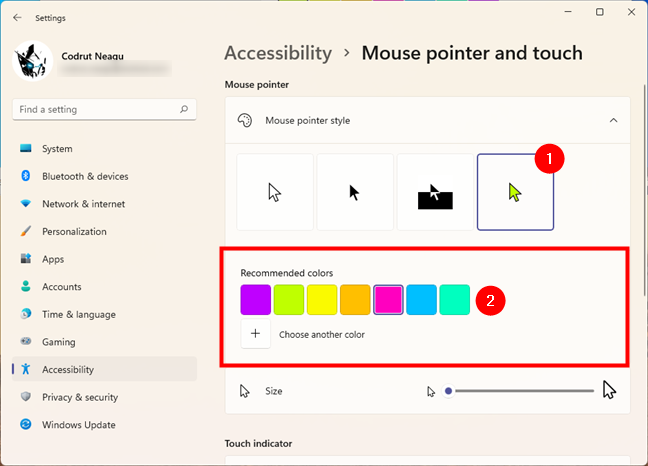 Change Mouse Pointer Color in Windows 10