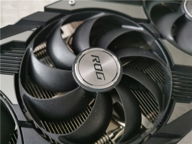 One of the three fans found on the ASUS ROG Strix GeForce RTX 3050