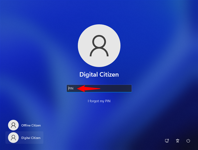 Windows 11 sign-in options: PIN code