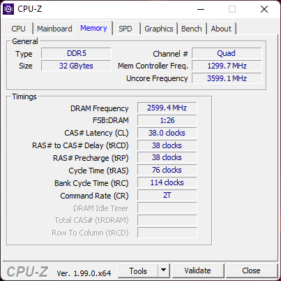 Details shown by CPU-Z