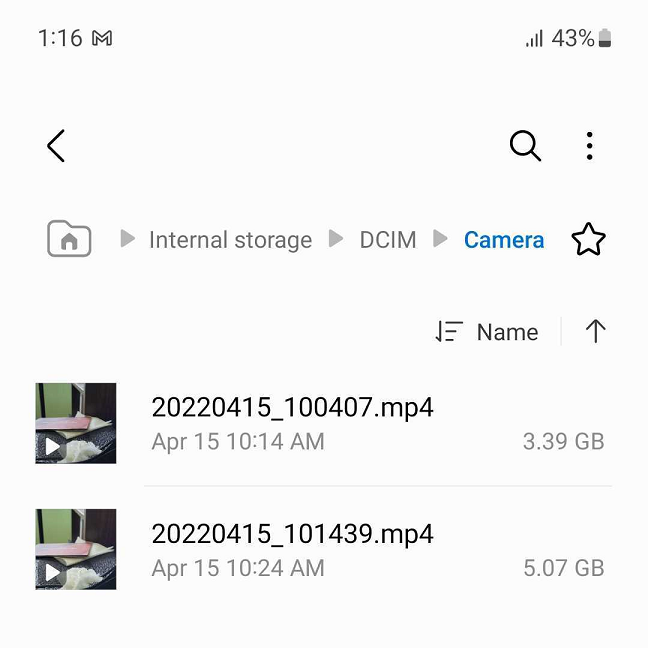 Don't even think about recording ten-minute videos if you plan to have storage left for next week