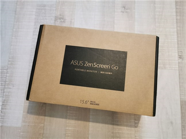 The package of the ASUS ZenScreen MB16AWP