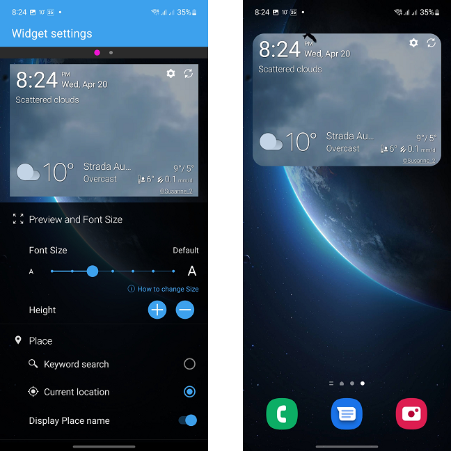 Weawow is the best app for weather widgets