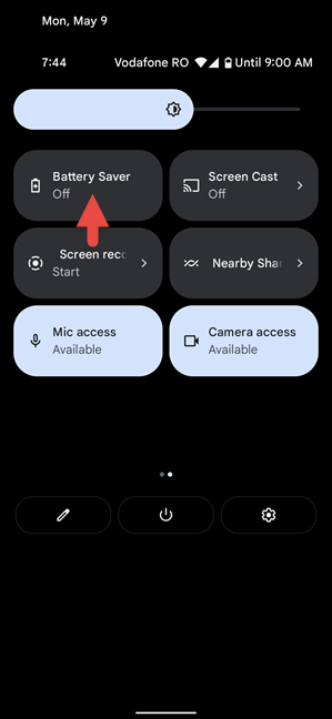 Tap on Battery Saver in Quick Settings