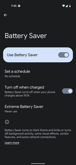 Configure the Battery Saver