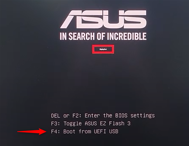 Press the key that enables the Boot Menu