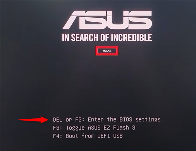 Press the BIOS/UEFI access key repeatedly